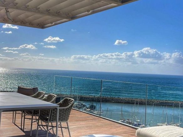 Luxury beachfront penthouse Herzliya Pituach Sea view penthouse Herzliya first line to sea Ultra luxury penthouse Israel beachfront Panoramic sea view penthouse Herzliya marina