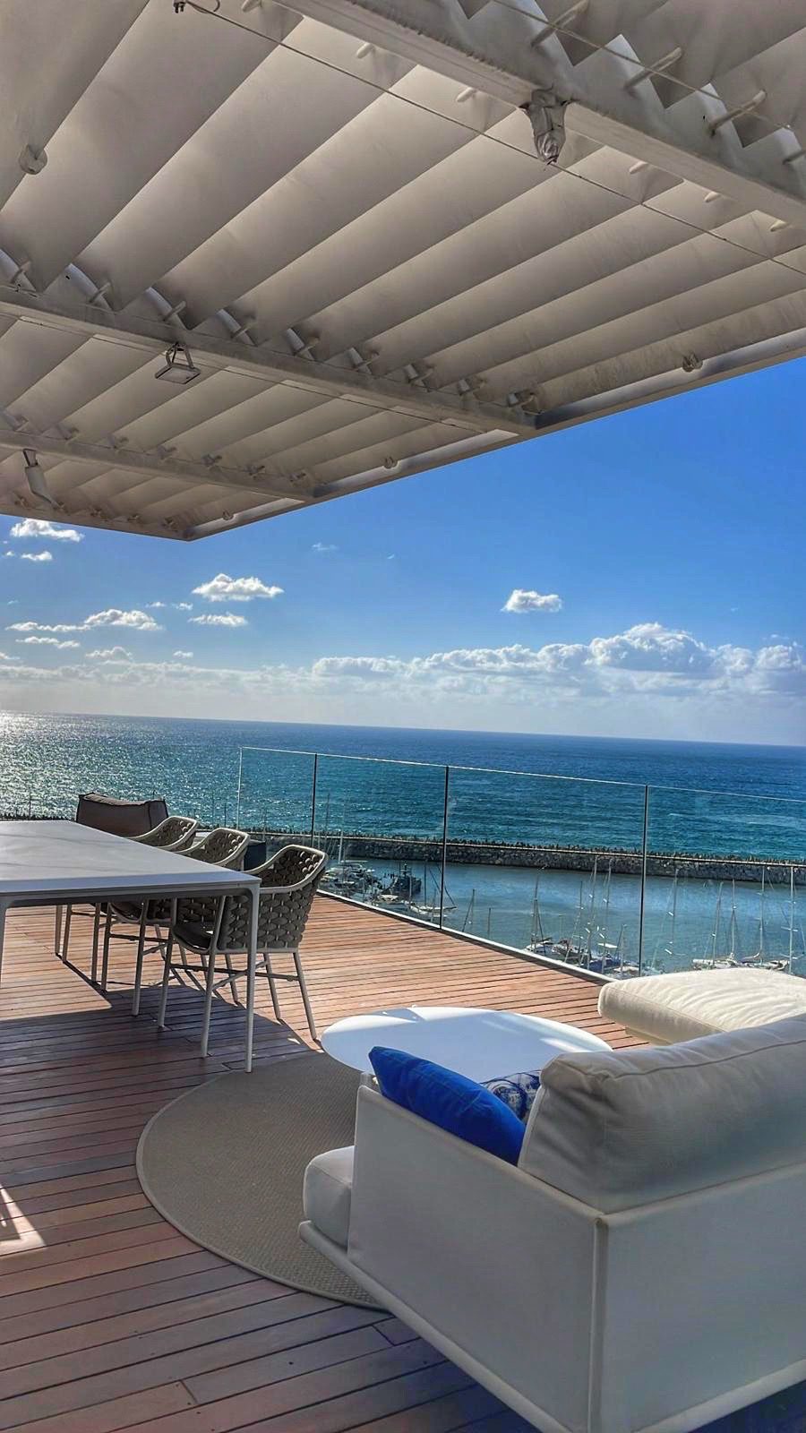 Luxury beachfront penthouse Herzliya Pituach Sea view penthouse Herzliya first line to sea Ultra luxury penthouse Israel beachfront Panoramic sea view penthouse Herzliya marina