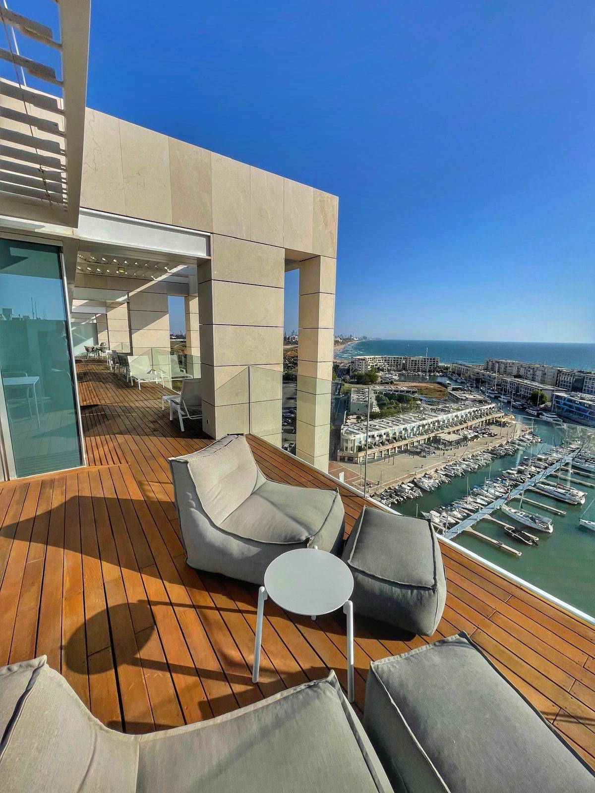 Luxury beachfront penthouse Herzliya Pituach Sea view penthouse Herzliya first line to sea Ultra luxury penthouse Israel beachfront Panoramic sea view penthouse Herzliya marina