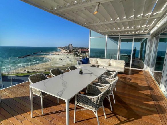 Luxury beachfront penthouse Herzliya Pituach Sea view penthouse Herzliya first line to sea Ultra luxury penthouse Israel beachfront Panoramic sea view penthouse Herzliya marina
