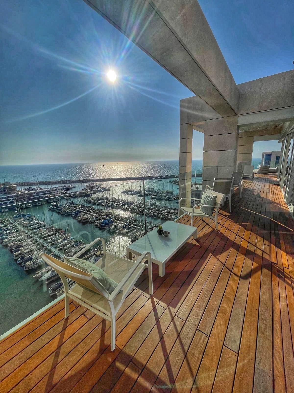Luxury beachfront penthouse Herzliya Pituach Sea view penthouse Herzliya first line to sea Ultra luxury penthouse Israel beachfront Panoramic sea view penthouse Herzliya marina